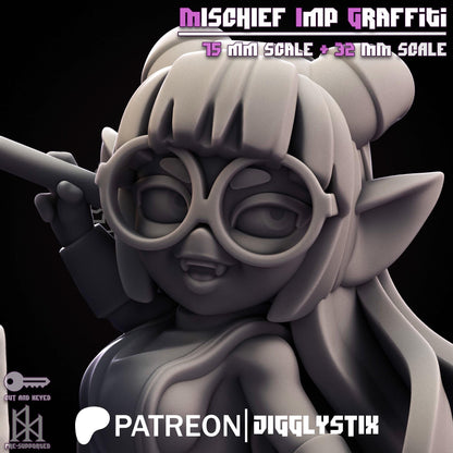 Mischief Imp Graffiti Miniature - by Jigglystix