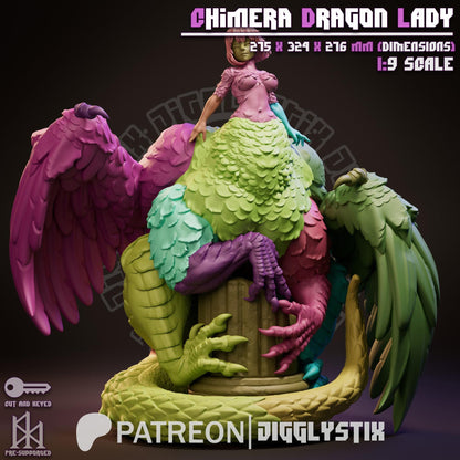 Chimera Dragon Lady Miniature - by Jigglystix