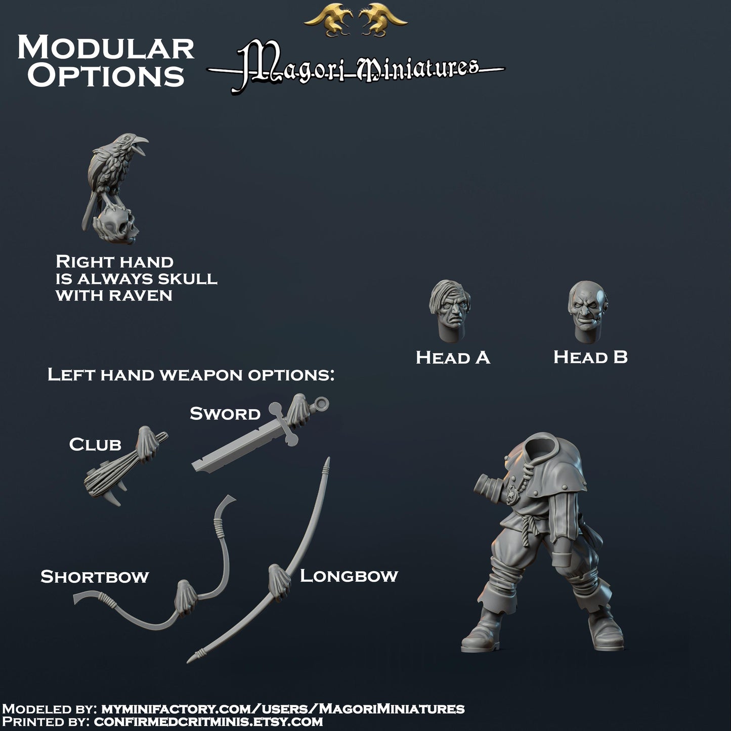 Dreg Henchman with Raven Miniature - by Magori Miniatures