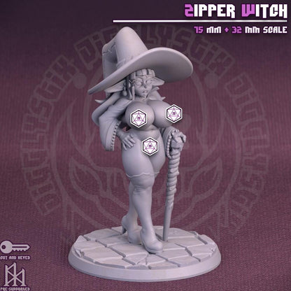 Thicc Zipper Witch Miniature - by Jigglystix