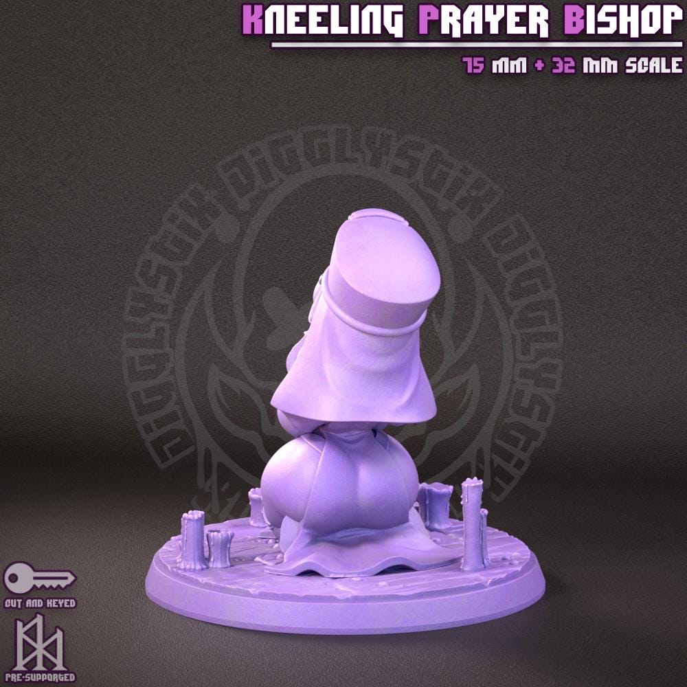 Little Clergy Kneeling Prayer Bishop Miniature - by Jigglystix