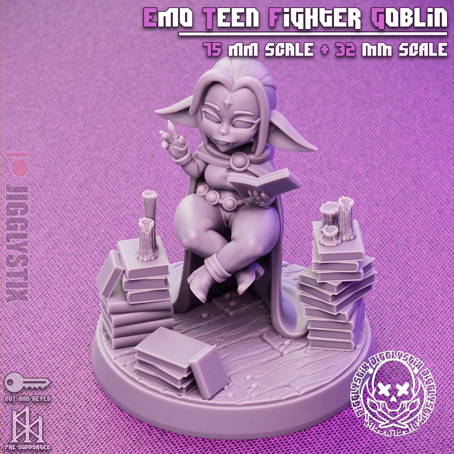 Emo Teen Fighter Goblin Miniature - by Jigglystix