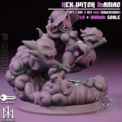 Hex Witch Maniac Miniature - by Jigglystix