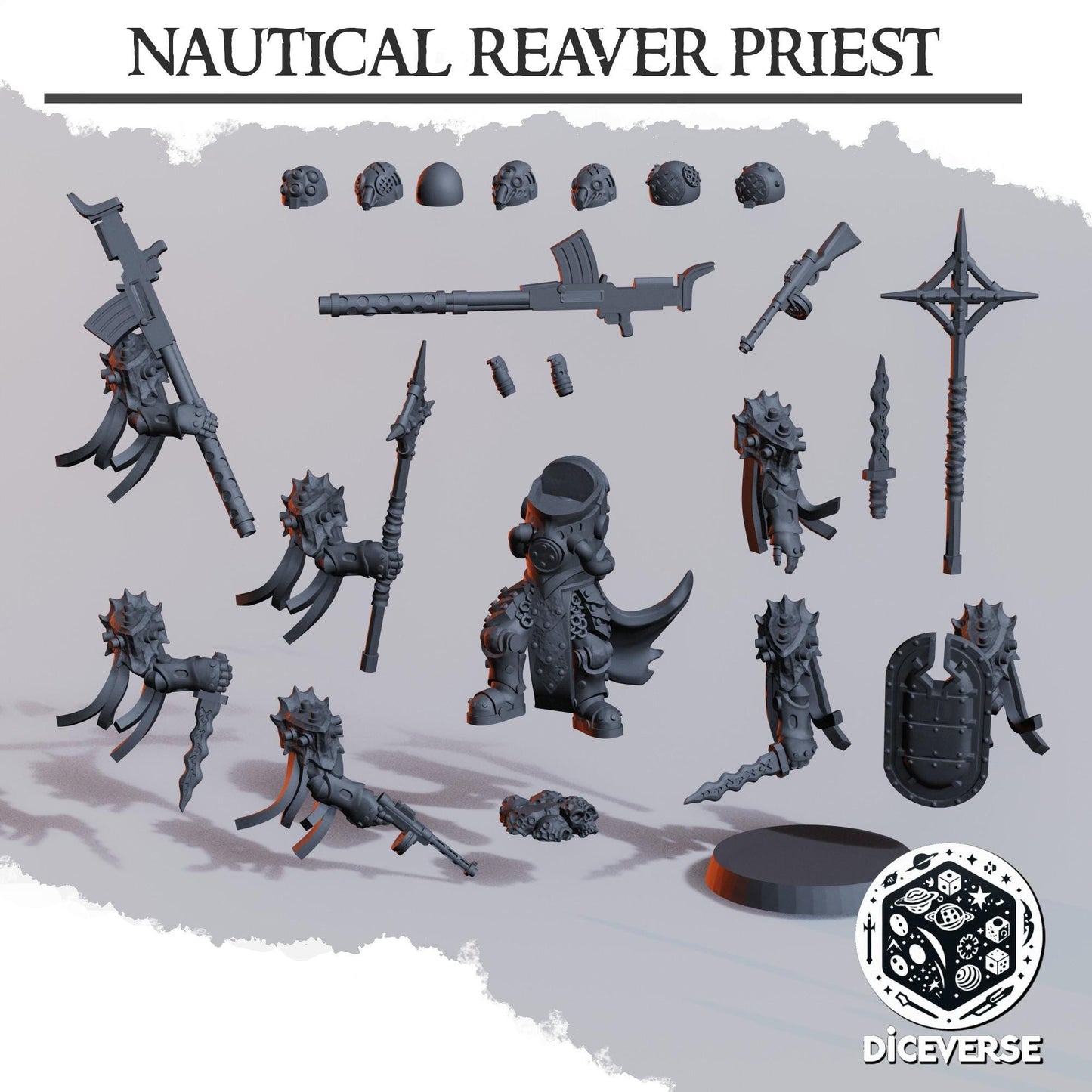 Nautical Reaver Priest Modular Miniature - Diceverse