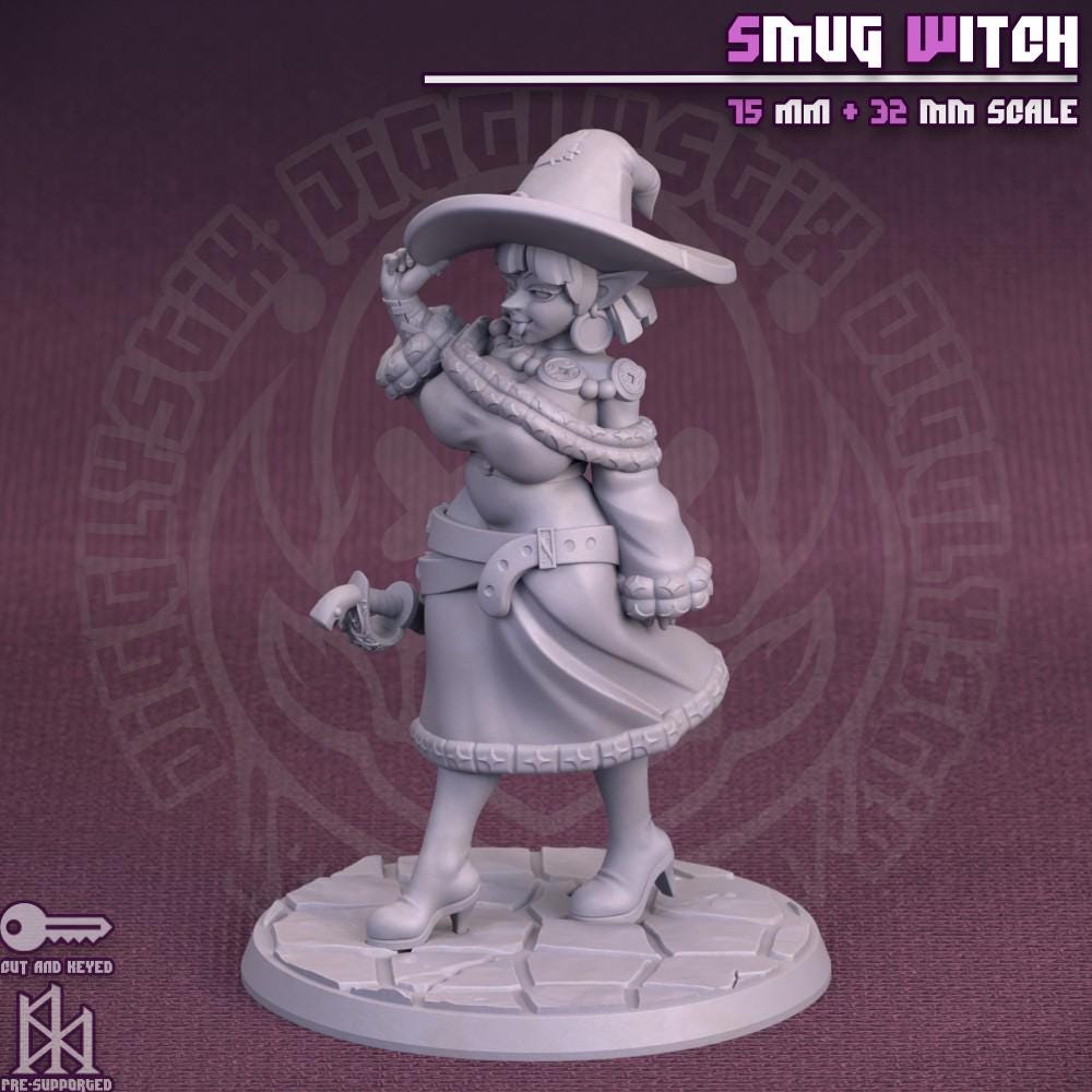 Thicc Smug Witch Miniature - by Jigglystix