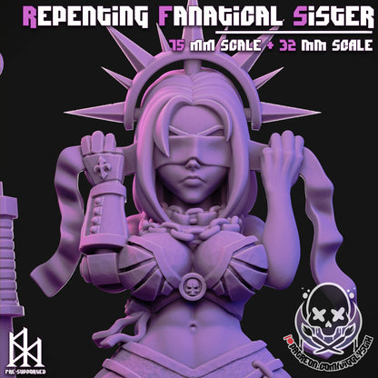Repenting Fanatical Sister Miniature - by Jigglystix