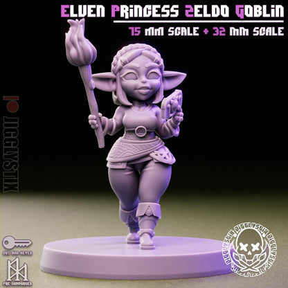 Elven Princess Zeldo Goblin Miniature - by Jigglystix