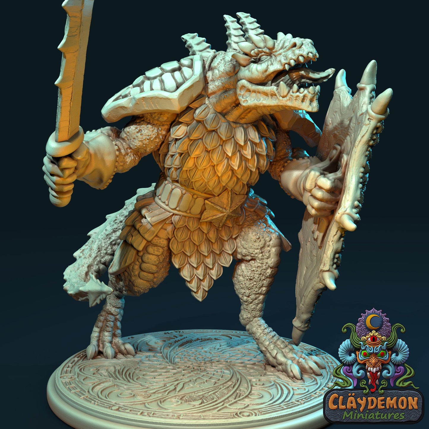 Talkorus the Dragonkin Miniature - by Claydemon Miniatures