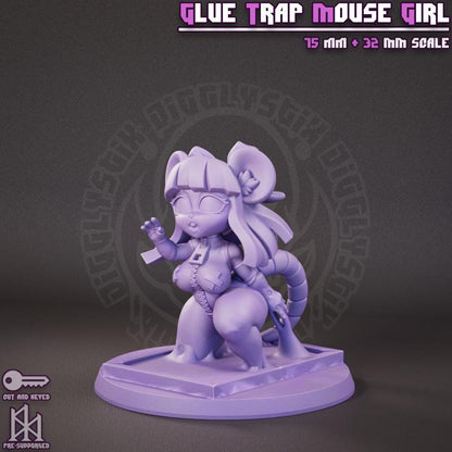 Glue Trap Mouse Girl Miniature - by Jigglystix