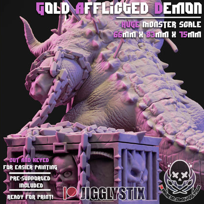 Gold Afflicted Demon Miniature - by Jigglystix