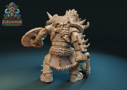 Boar Warrior Beastman Miniature - by Claydemon Miniatures