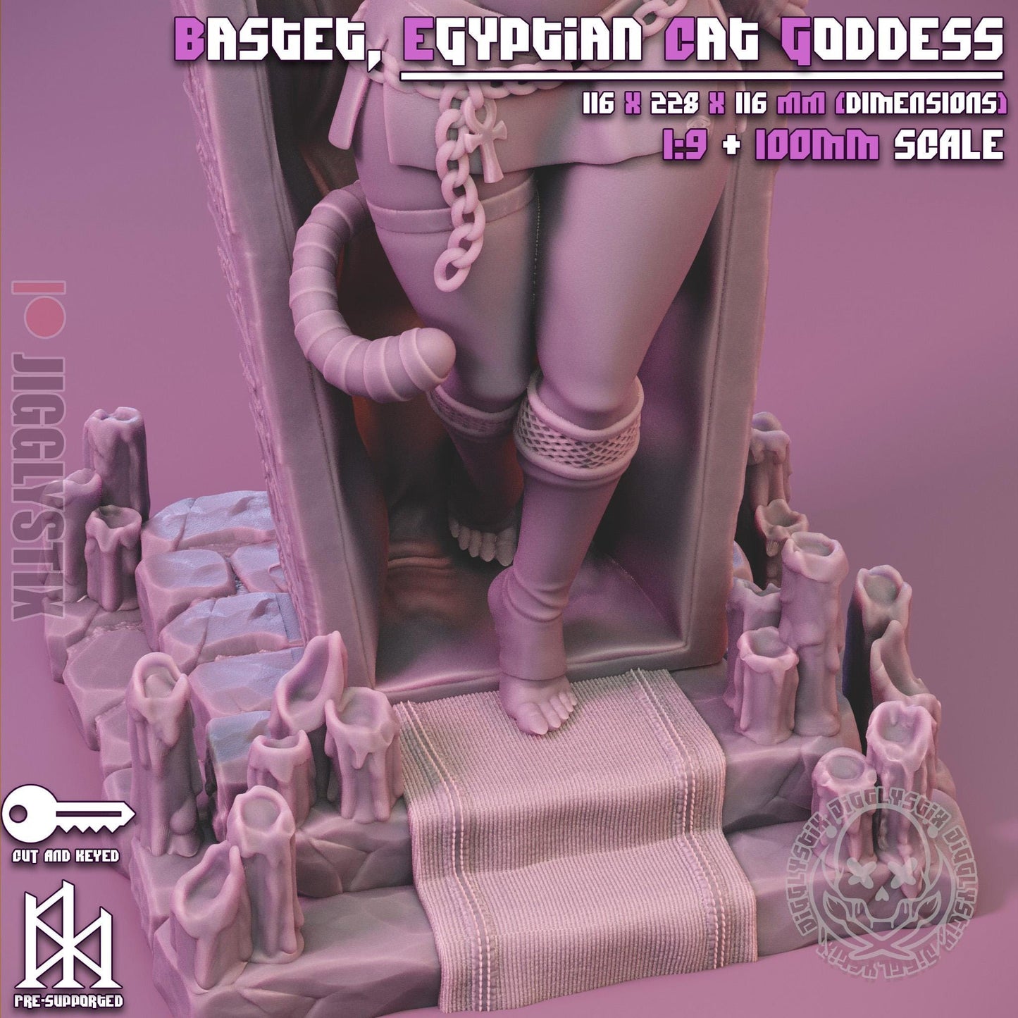 Bastet the Egyptian Cat Goddess Miniature - by Jigglystix