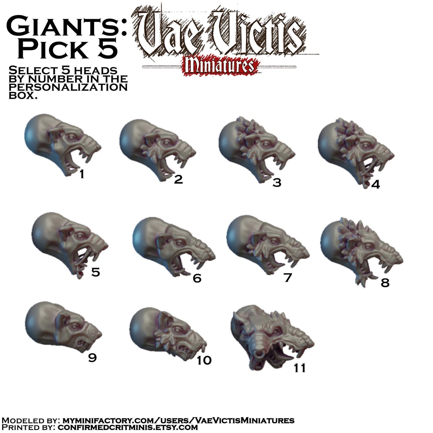 Ratfolk Heads for Kitbashing - by Vae Victis Miniatures