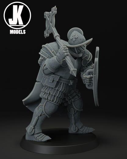Papal Heavy Infantry Mace Shield Miniature - JK Remo Models