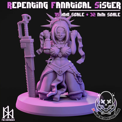 Repenting Fanatical Sister Miniature - by Jigglystix