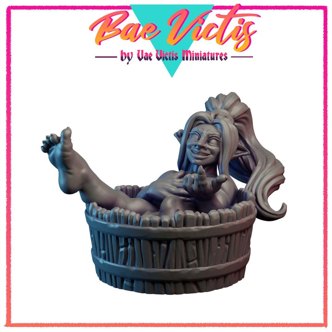 Goblin Taking a Bath Bae Victis Figurine - by Vae Victis Miniatures