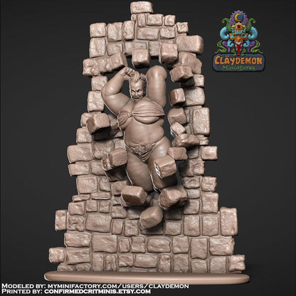Wallbreaker Woman Miniature - by Claydemon Miniatures
