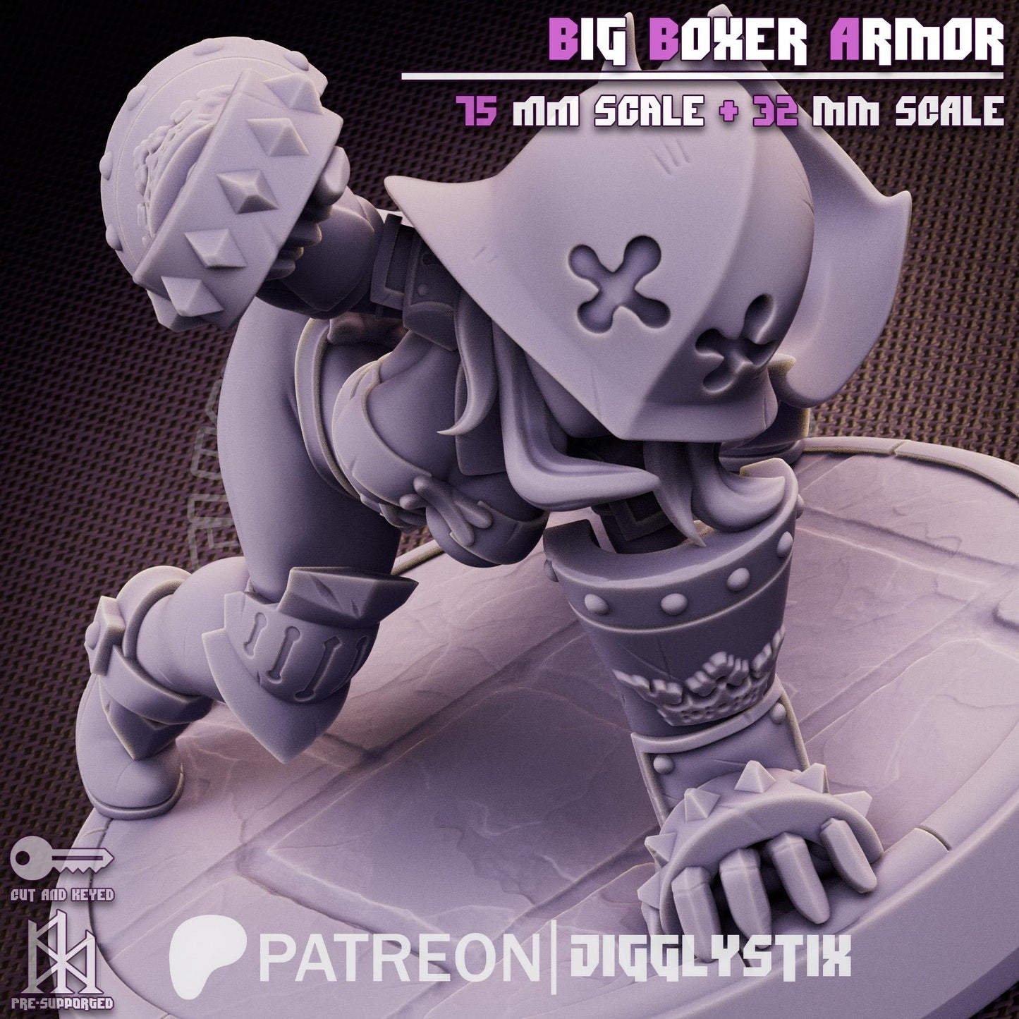 Big Boxer Impractical Armor Miniature - by Jigglystix
