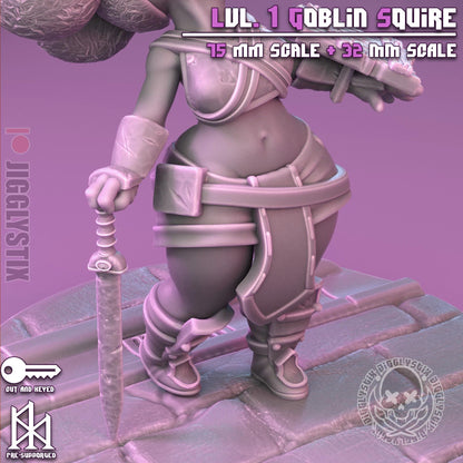 Lvl 1 Goblin Squire Miniature - by Jigglystix