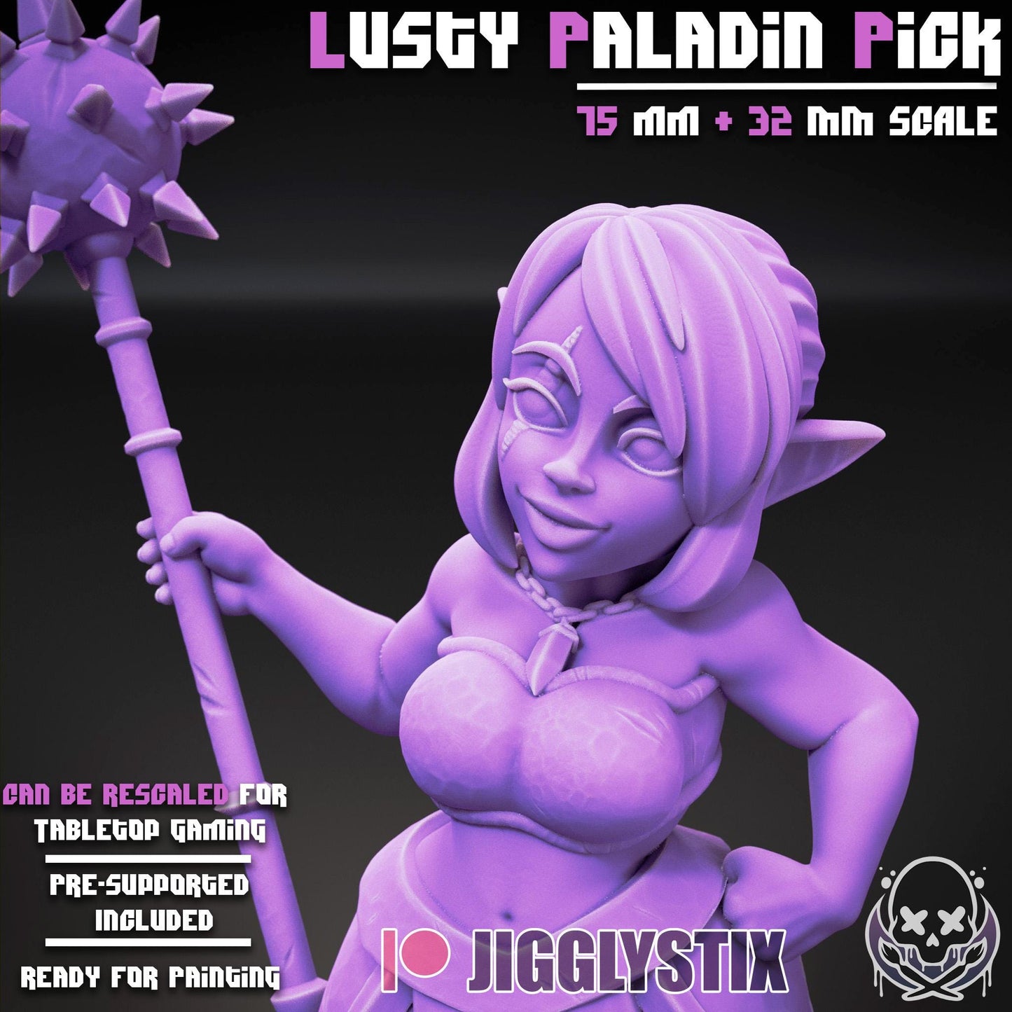 Lusty Gnome Paladin Pick Miniature - by Jigglystix