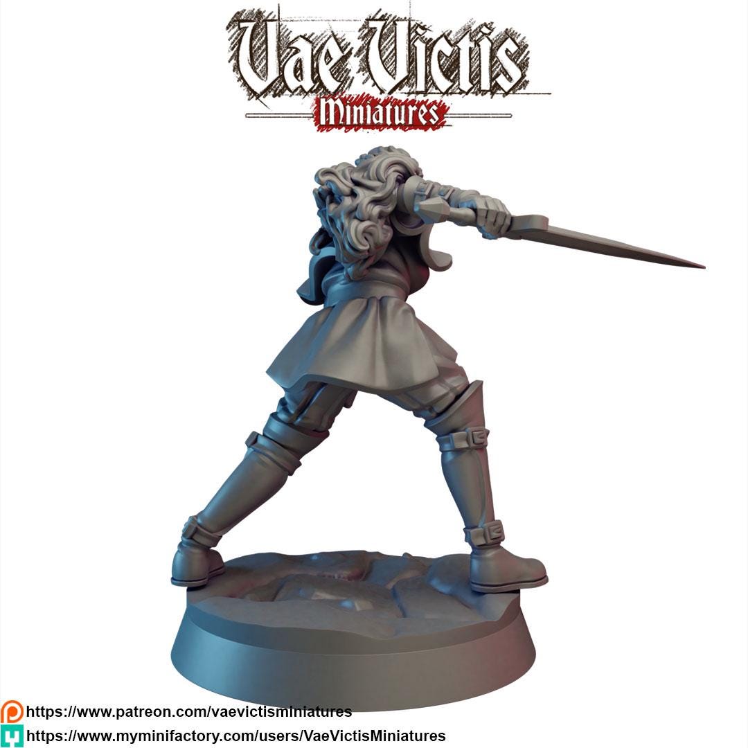 Elf Swordswoman Miniature - by Vae Victis Miniatures