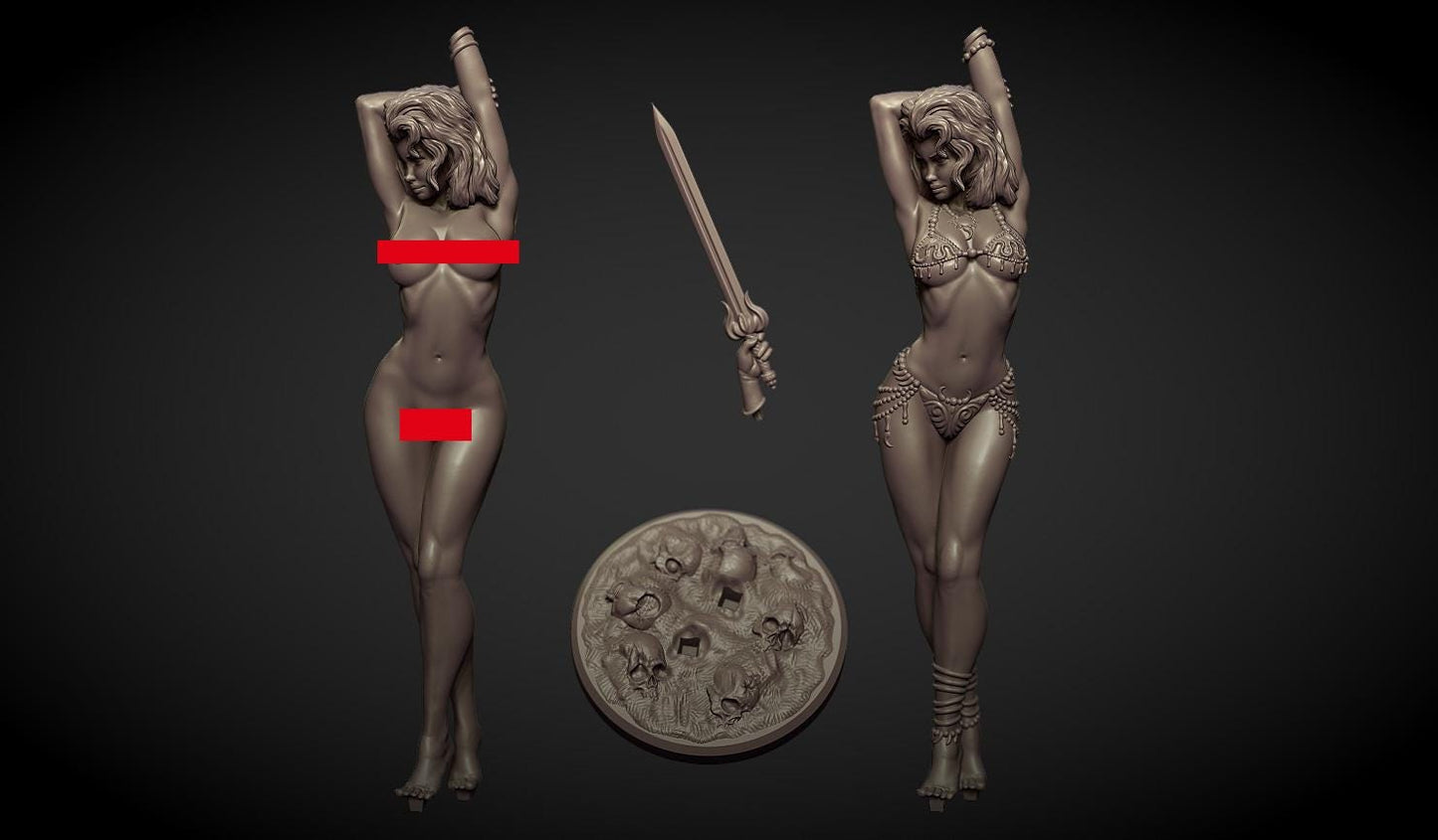 Thea the Sword Dancer Miniature - by Claydemon Miniatures