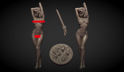 Thea the Sword Dancer Miniature - by Claydemon Miniatures
