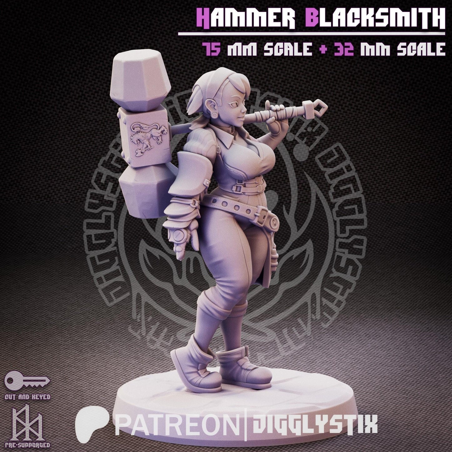 Hammer Blacksmith Miniature - by Jigglystix