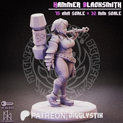 Hammer Blacksmith Miniature - by Jigglystix