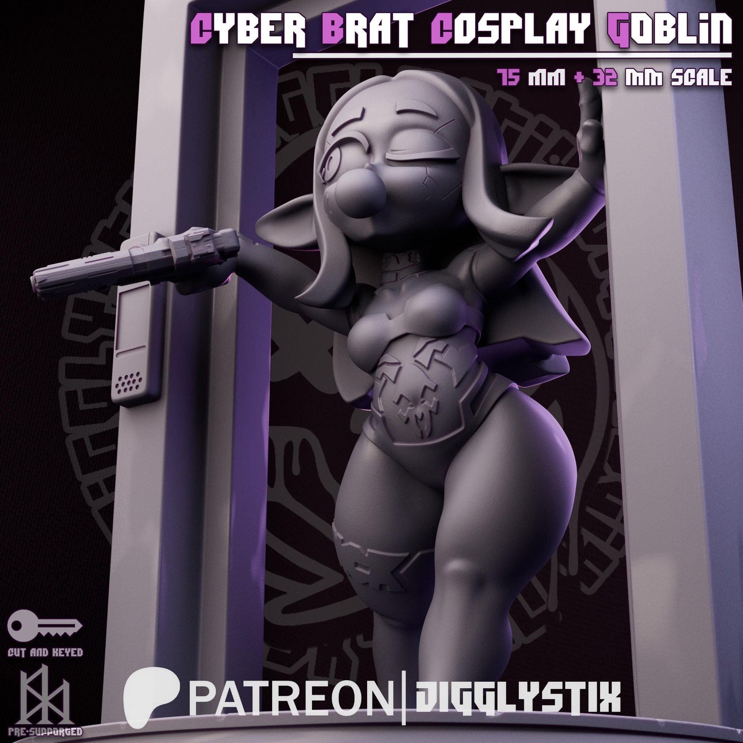 Cyber Brat Cosplay Goblin Miniature - by Jigglystix