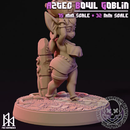 Aztec Bowl Goblin Miniature - by Jigglystix