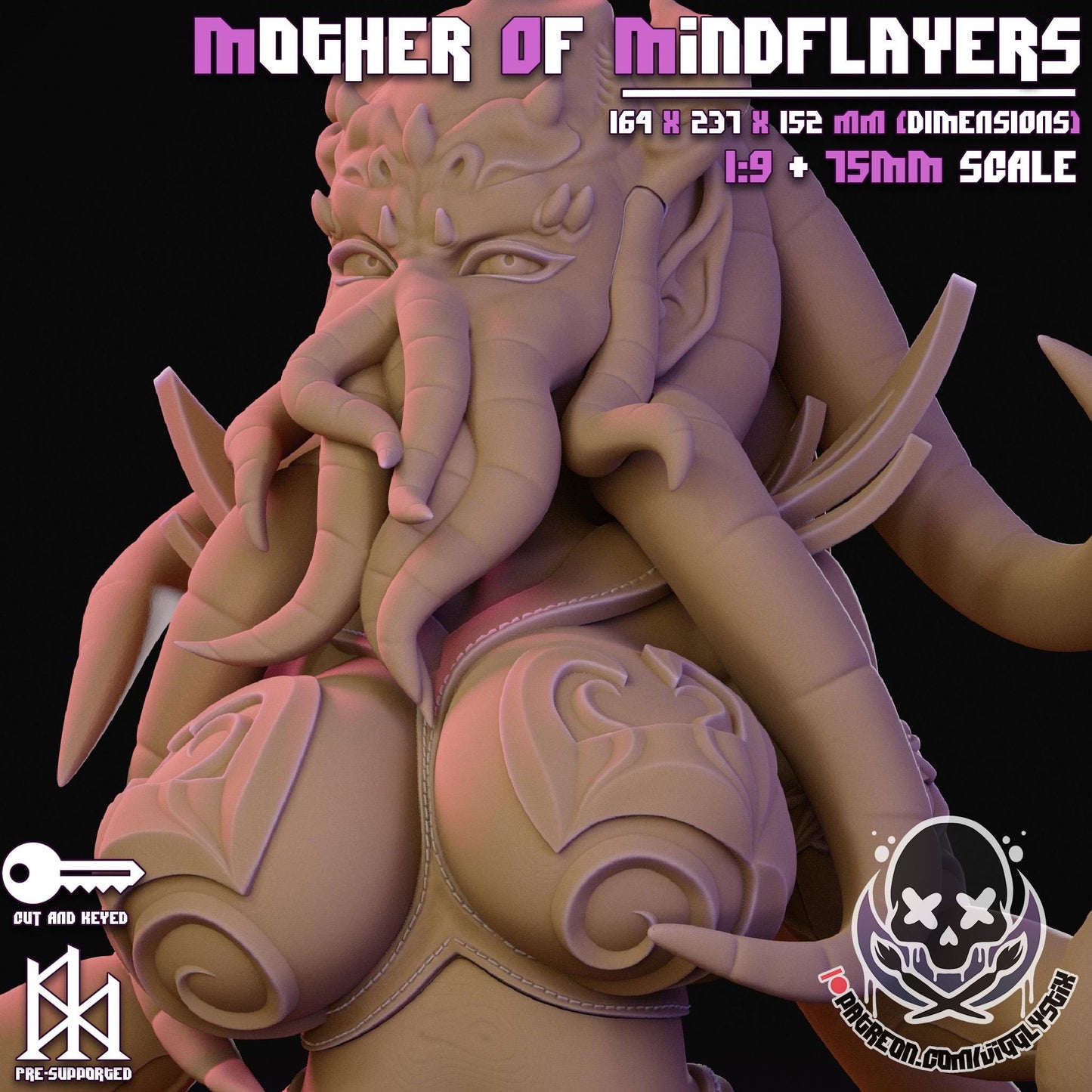 Mother of Mindflayers Miniature - by Jigglystix