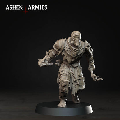 Bleeding Procession Molotov Trooper Miniature - Ashen Armies by Bite the Bullet