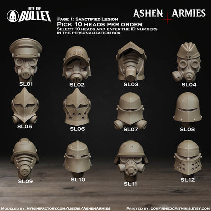 Kitbash Heads for Grimdark Trench Warfare - Ashen Armies by Bite the Bullet
