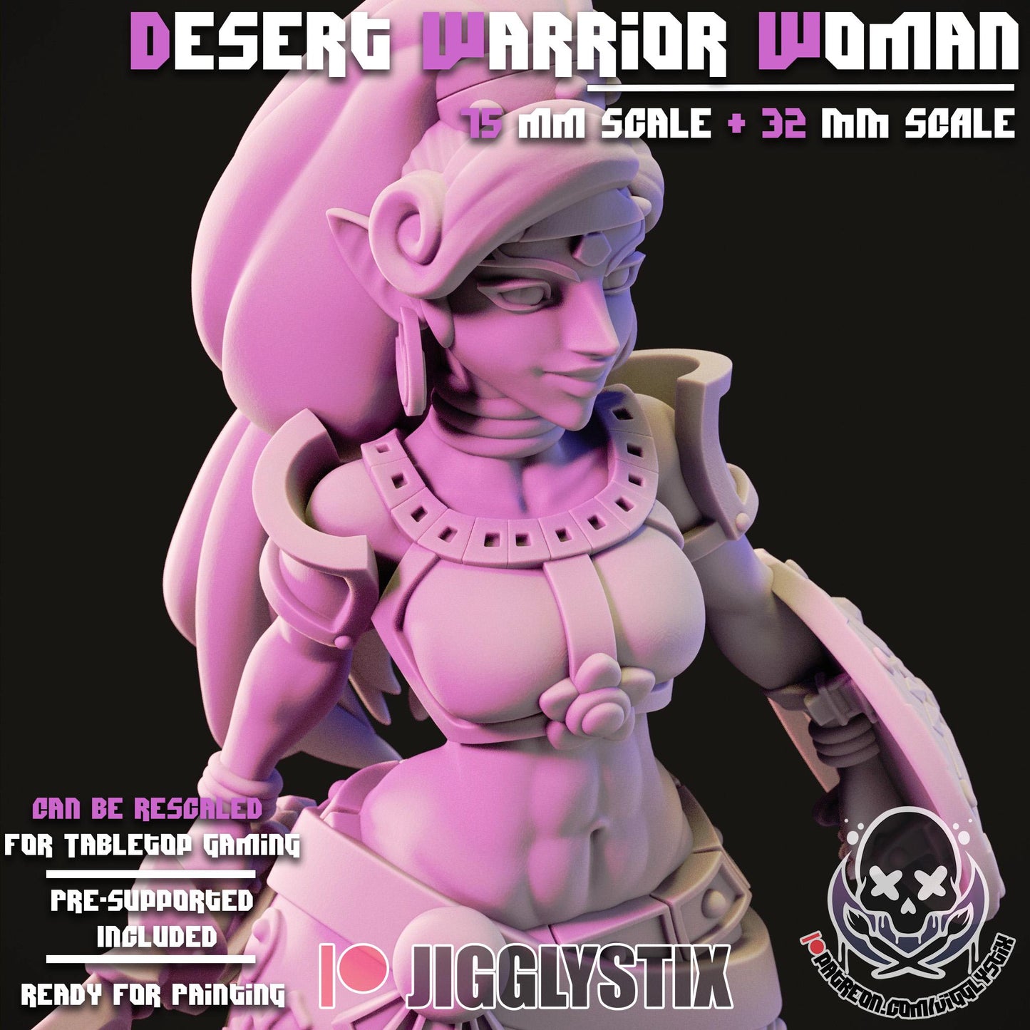 Desert Warrior Woman Miniature - by Jigglystix