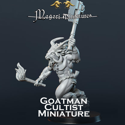 Goatman Cultist Miniature B - by Magori Miniatures