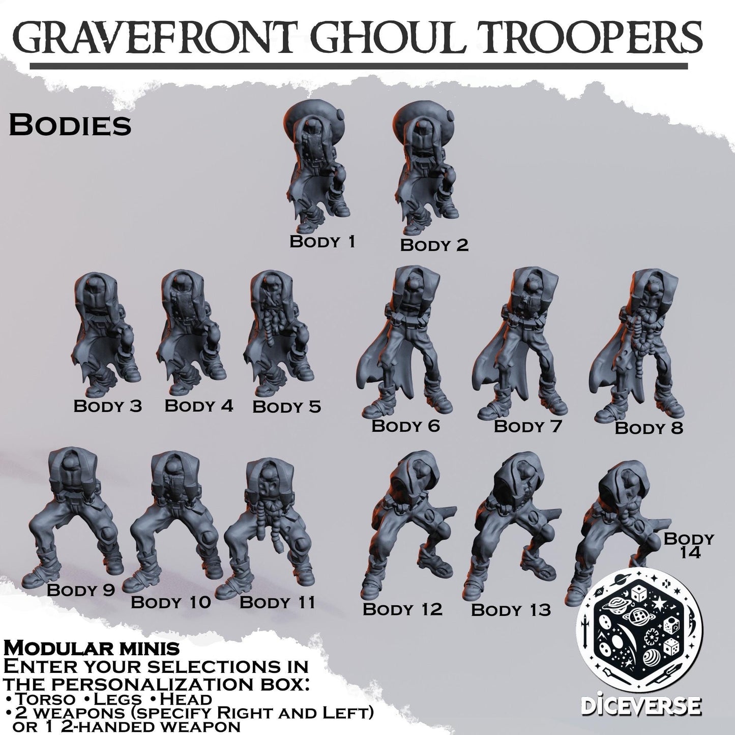 Gravefront Ghoul Troopers Modular Miniatures - Diceverse