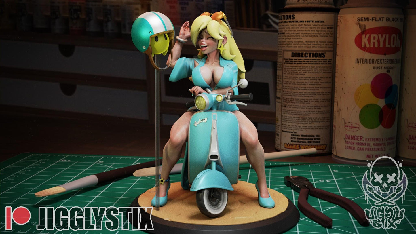 Galaxy Vespa Girl Miniature - by Jigglystix