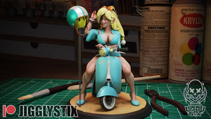 Galaxy Vespa Girl Miniature - by Jigglystix