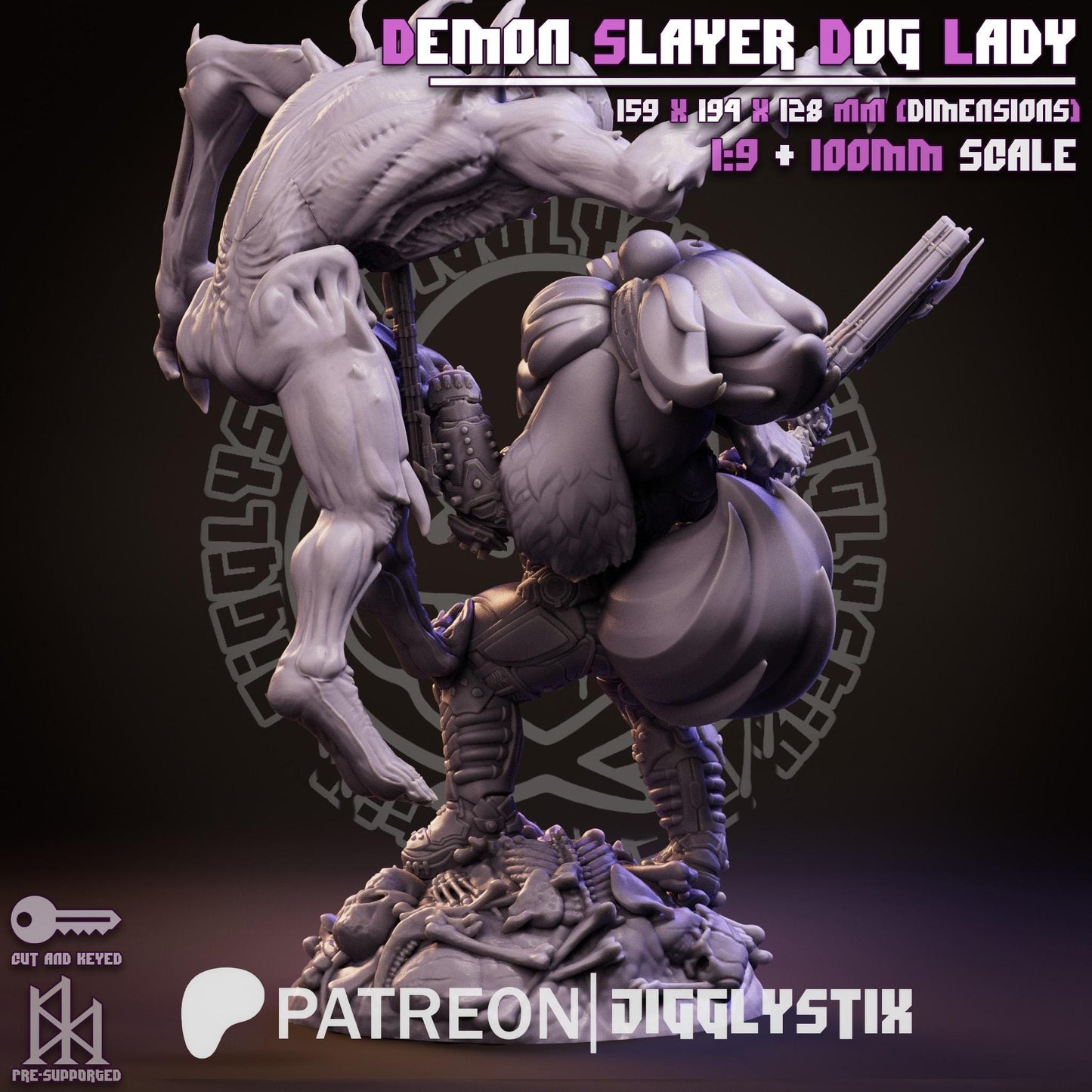 Demon Slayer Dog Lady Miniature - by Jigglystix