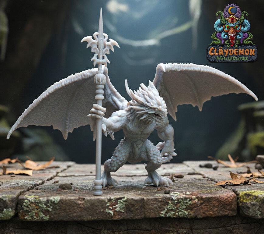 Immuros the Dragonkin Wizard Miniature - by Claydemon Miniatures
