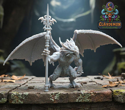 Immuros the Dragonkin Wizard Miniature - by Claydemon Miniatures