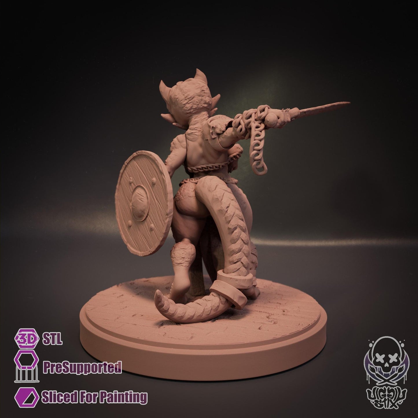 Enraged Ramshackle Kobold Miniature - by Jigglystix
