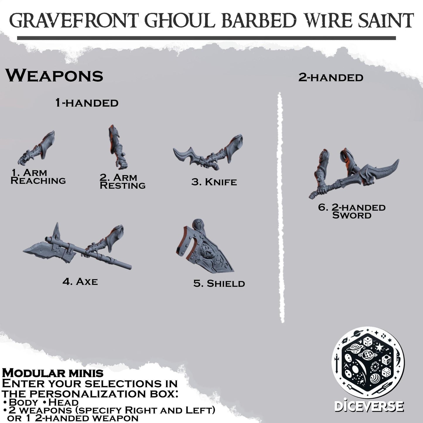 Gravefront Ghoul Barbed Wire Saint Modular Miniatures - Diceverse