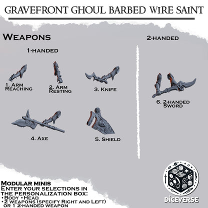 Gravefront Ghoul Barbed Wire Saint Modular Miniatures - Diceverse