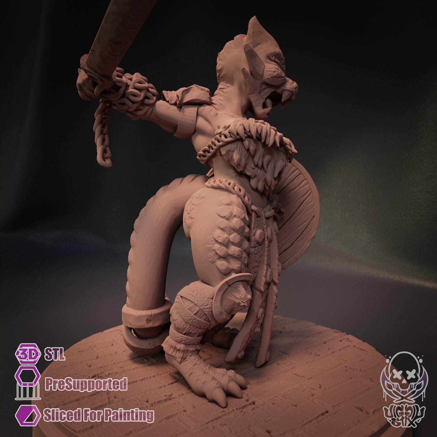 Enraged Ramshackle Kobold Miniature - by Jigglystix
