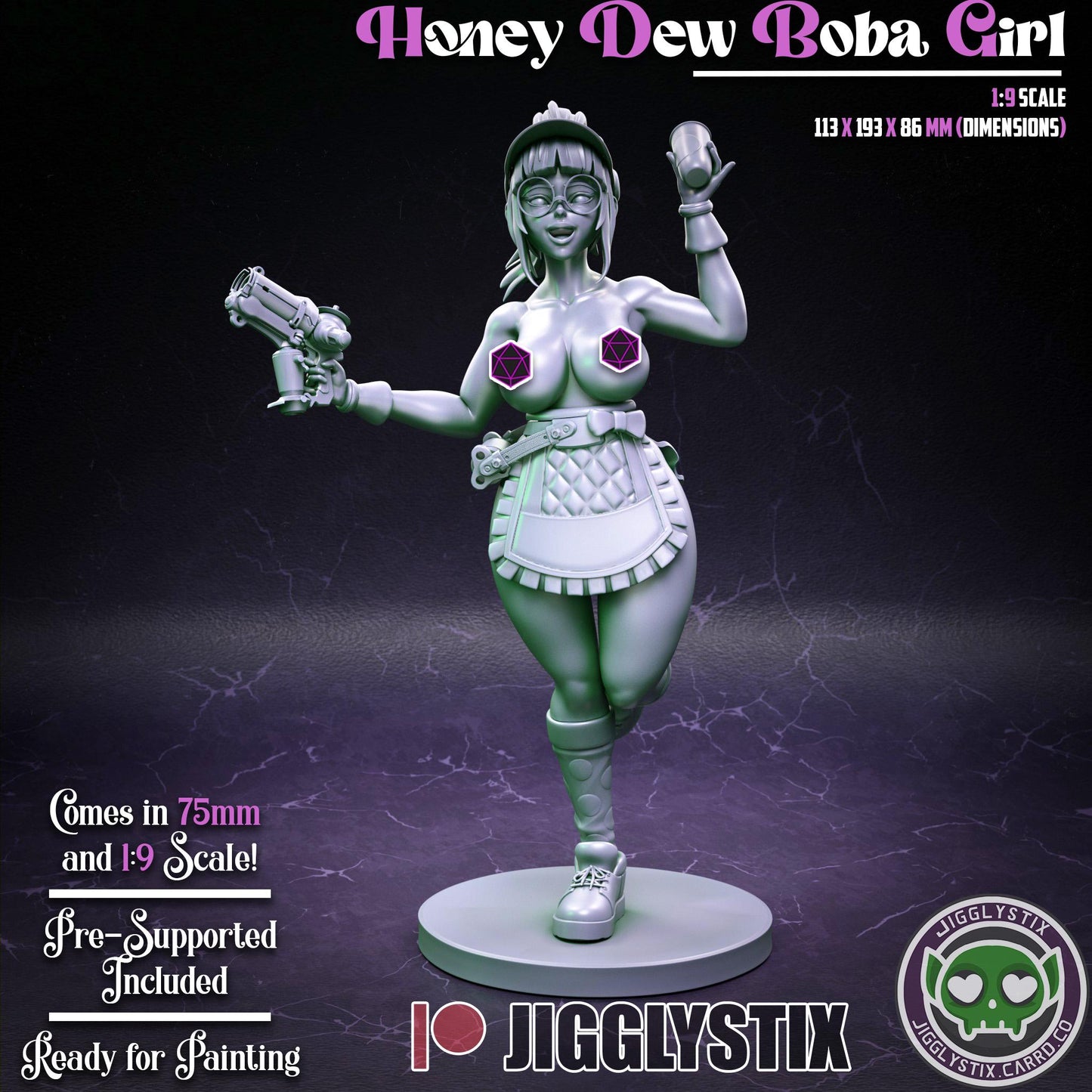 Honey Dew Boba Girl Miniature - by Jigglystix