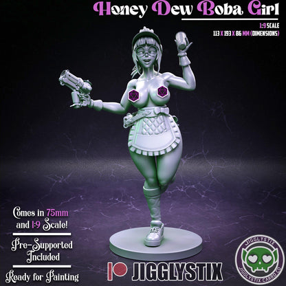 Honey Dew Boba Girl Miniature - by Jigglystix
