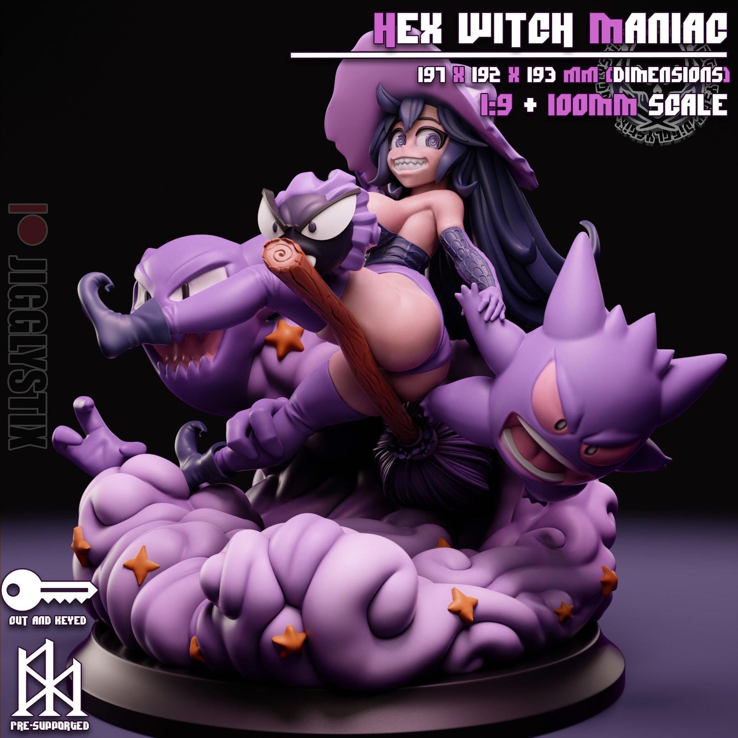 Hex Witch Maniac Miniature - by Jigglystix