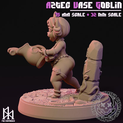 Aztec Vase Goblin Miniature - by Jigglystix